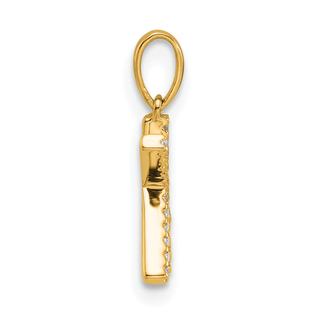 10K Diamond Letter K Initial Pendant