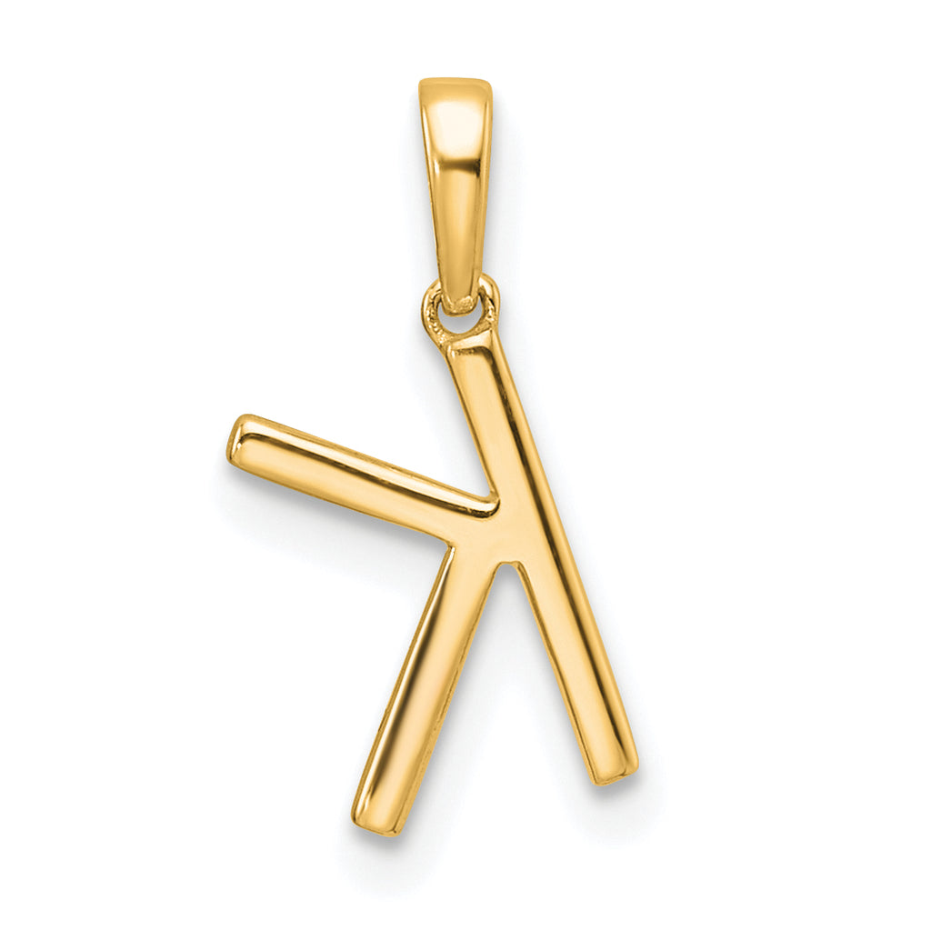 10K Diamond Letter K Initial Pendant