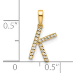 10K Diamond Letter K Initial Pendant