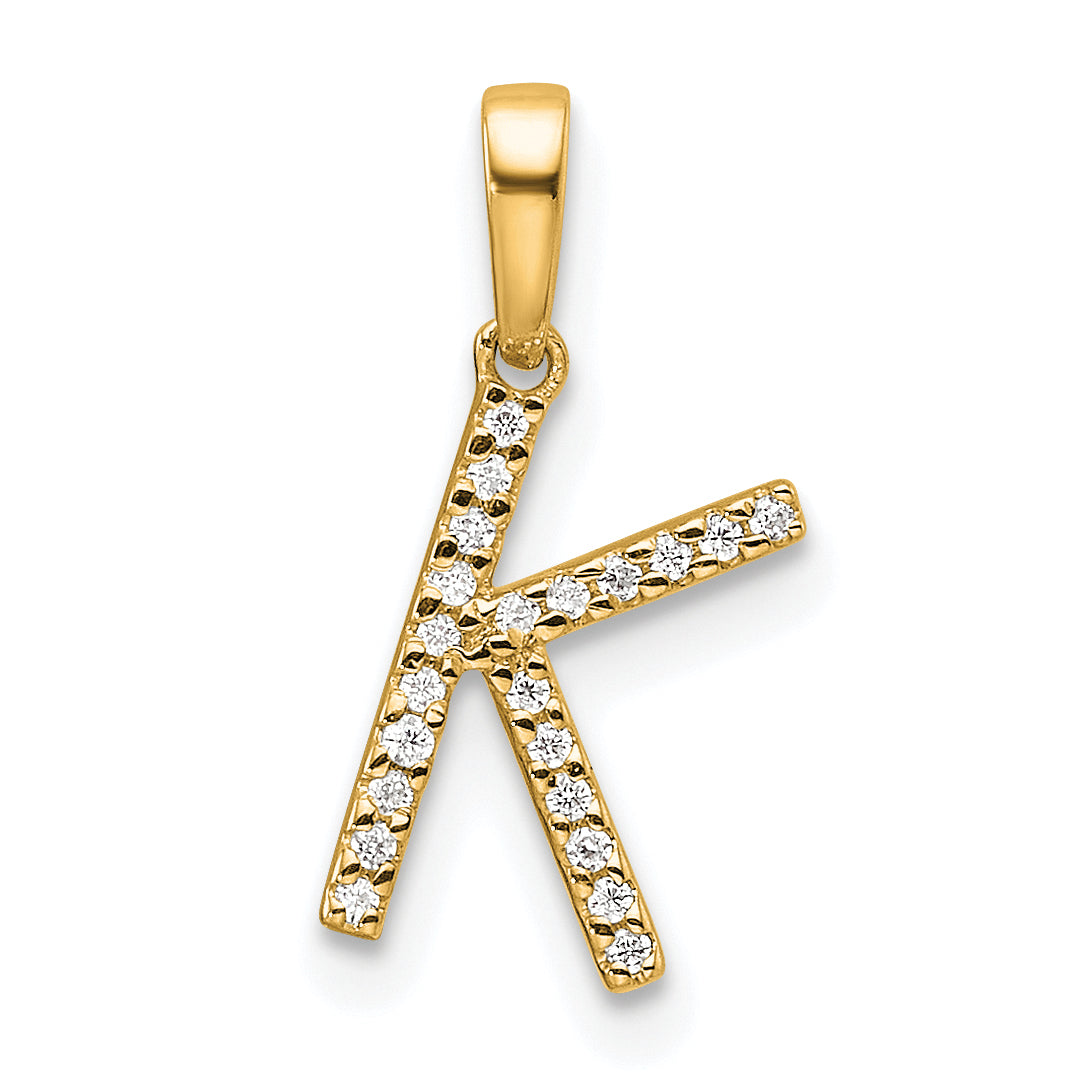 10K Diamond Letter K Initial Pendant Main image