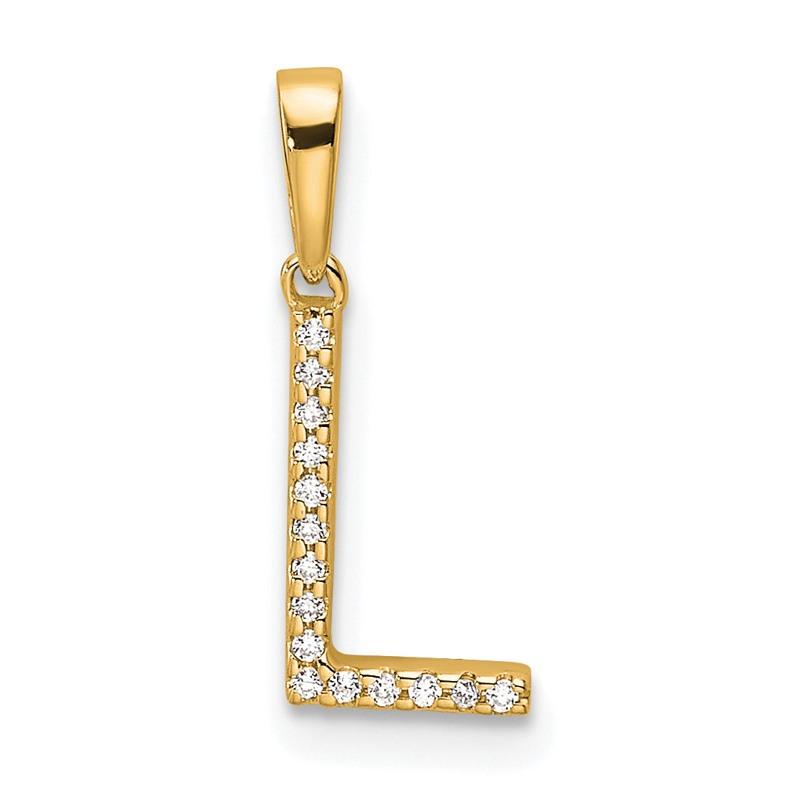 10K Diamond Letter L Initial Pendant Main image