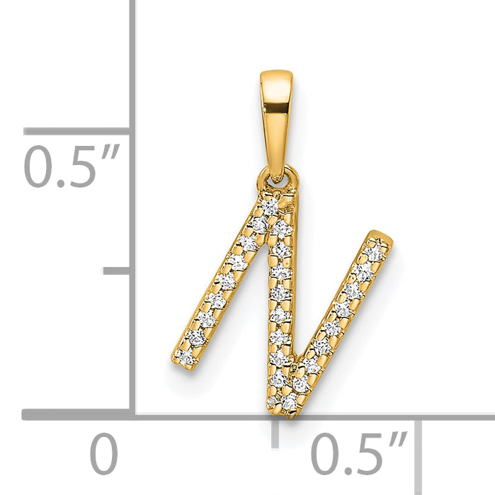 10K Diamond Letter N Initial Pendant Secondary image