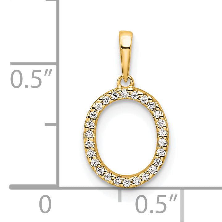 10K Diamond Letter O Initial Pendant Secondary image