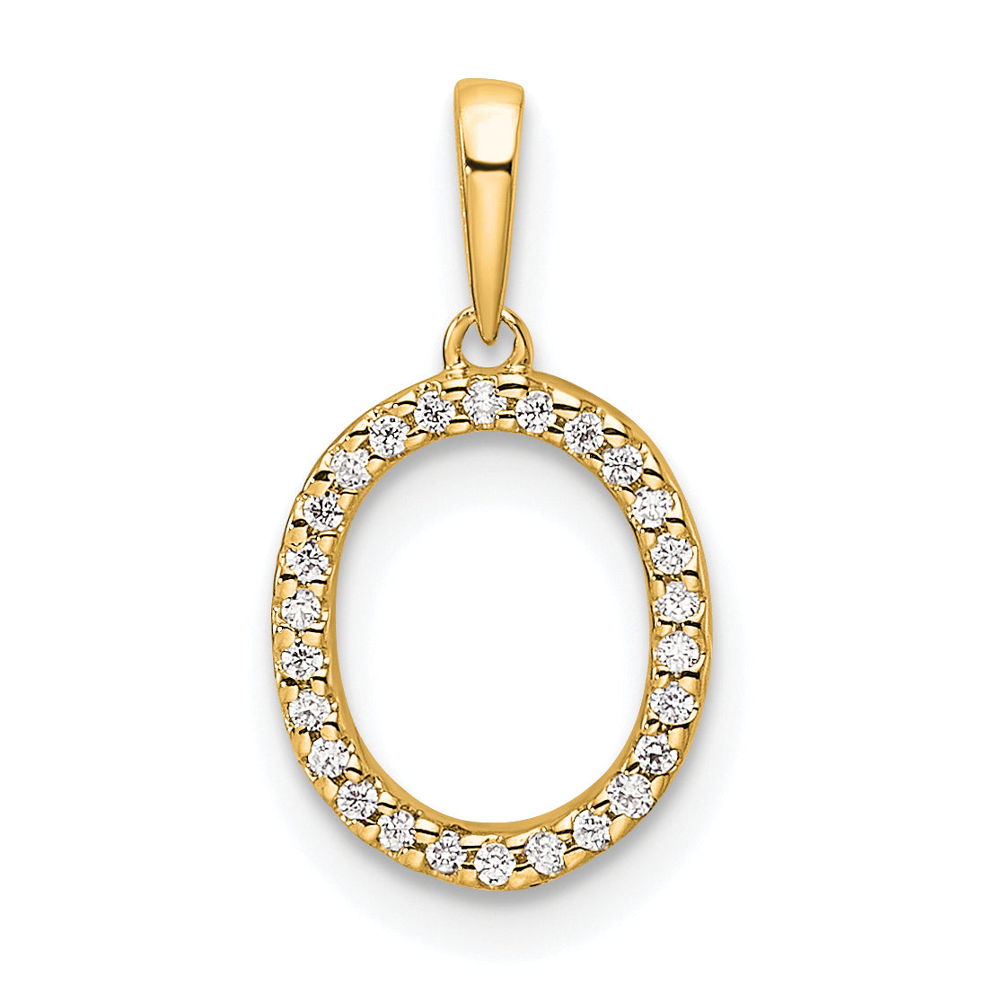 10K Diamond Letter O Initial Pendant Main image
