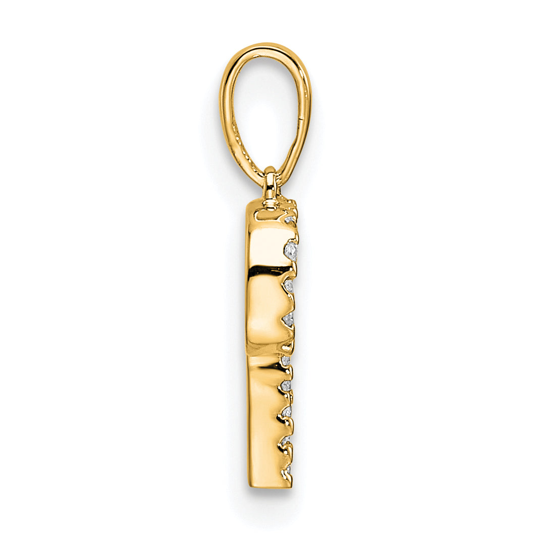 10K Diamond Letter P Initial Pendant