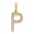 10K Diamond Letter P Initial Pendant