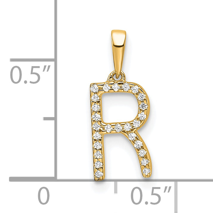 10K Diamond Letter R Initial Pendant Secondary image