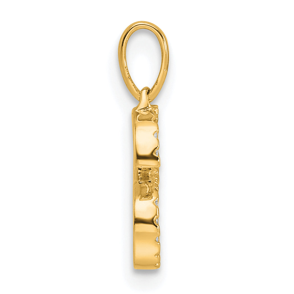10K Diamond Letter S Initial Pendant