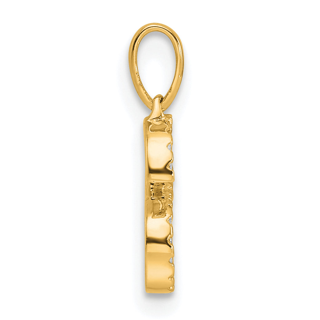 10K Diamond Letter S Initial Pendant