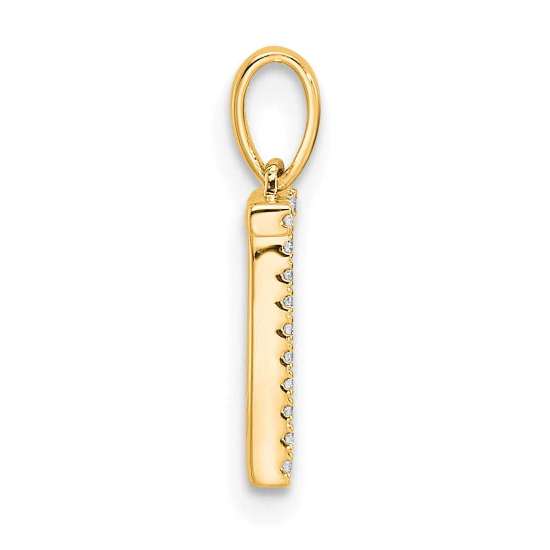 10K Diamond Letter T Initial Pendant