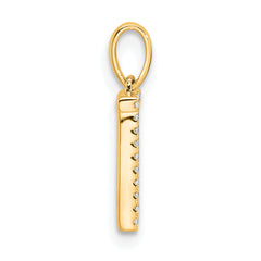 10K Diamond Letter T Initial Pendant