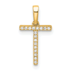 10K Diamond Letter T Initial Pendant