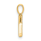 10K Diamond Letter V Initial Pendant