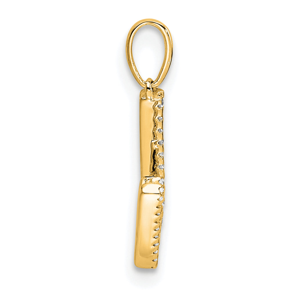 10K Diamond Letter W Initial Pendant