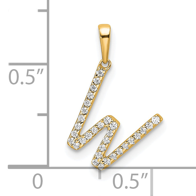 10K Diamond Letter W Initial Pendant Secondary image