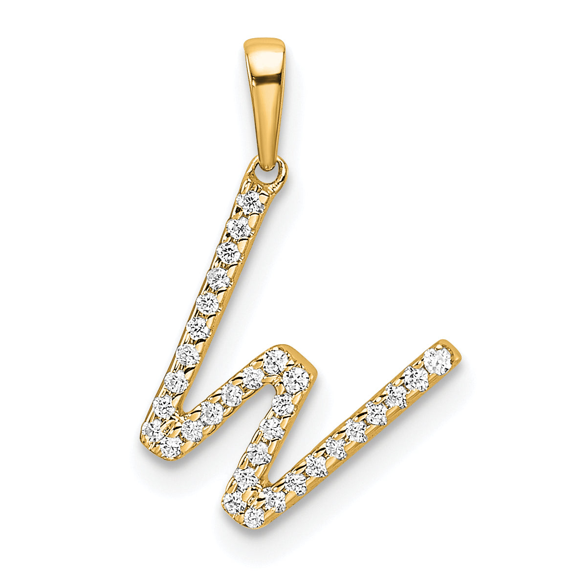 10K Diamond Letter W Initial Pendant Main image