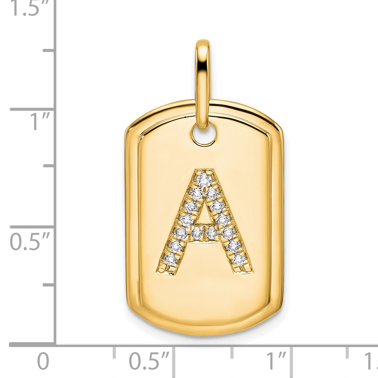 14K Gold Diamond Initial Pendant