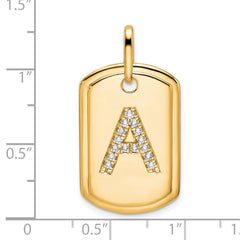 14K Gold Diamond Initial Pendant