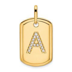 14K Gold Diamond Initial Pendant