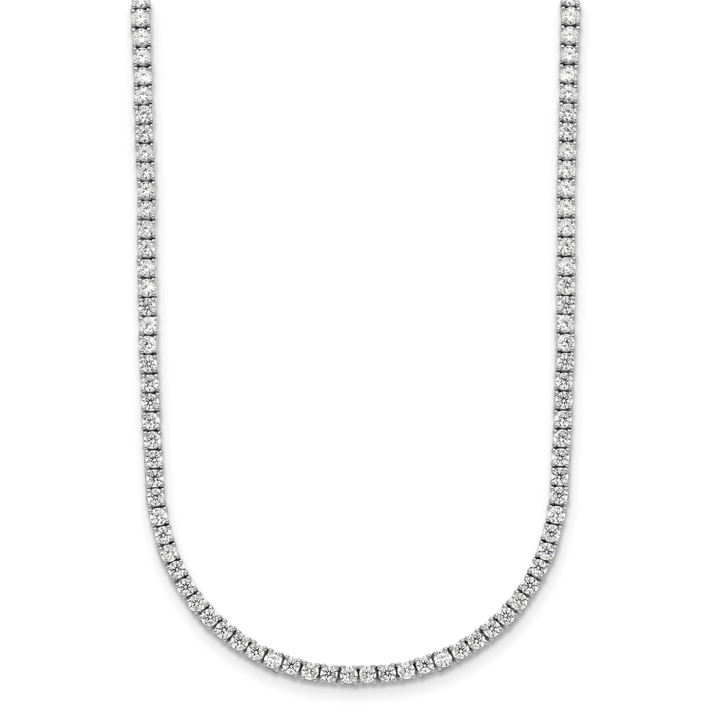 14k White Gold 5 carat Lab Grown Diamond VS/SI+ G+ Adjustable to 26 inch Tennis Bolo Necklace