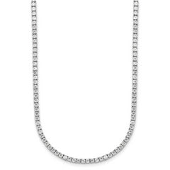 14k White Gold 5 carat Lab Grown Diamond VS/SI+ G+ Adjustable to 26 inch Tennis Bolo Necklace
