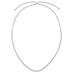 14k White Gold 5 carat Lab Grown Diamond VS/SI+ G+ Adjustable to 26 inch Tennis Bolo Necklace