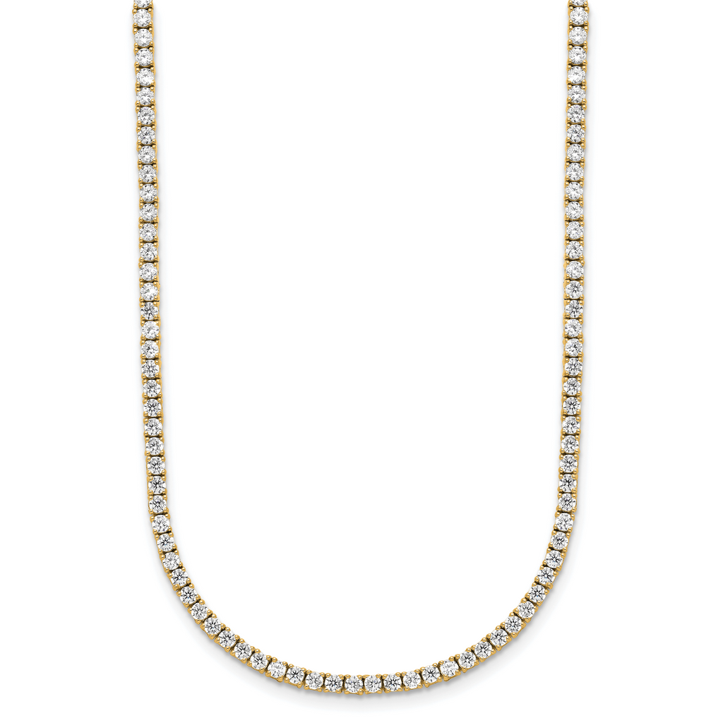 14k White Gold 5 carat Lab Grown Diamond VS/SI+ G+ Adjustable to 26 inch Tennis Bolo Necklace