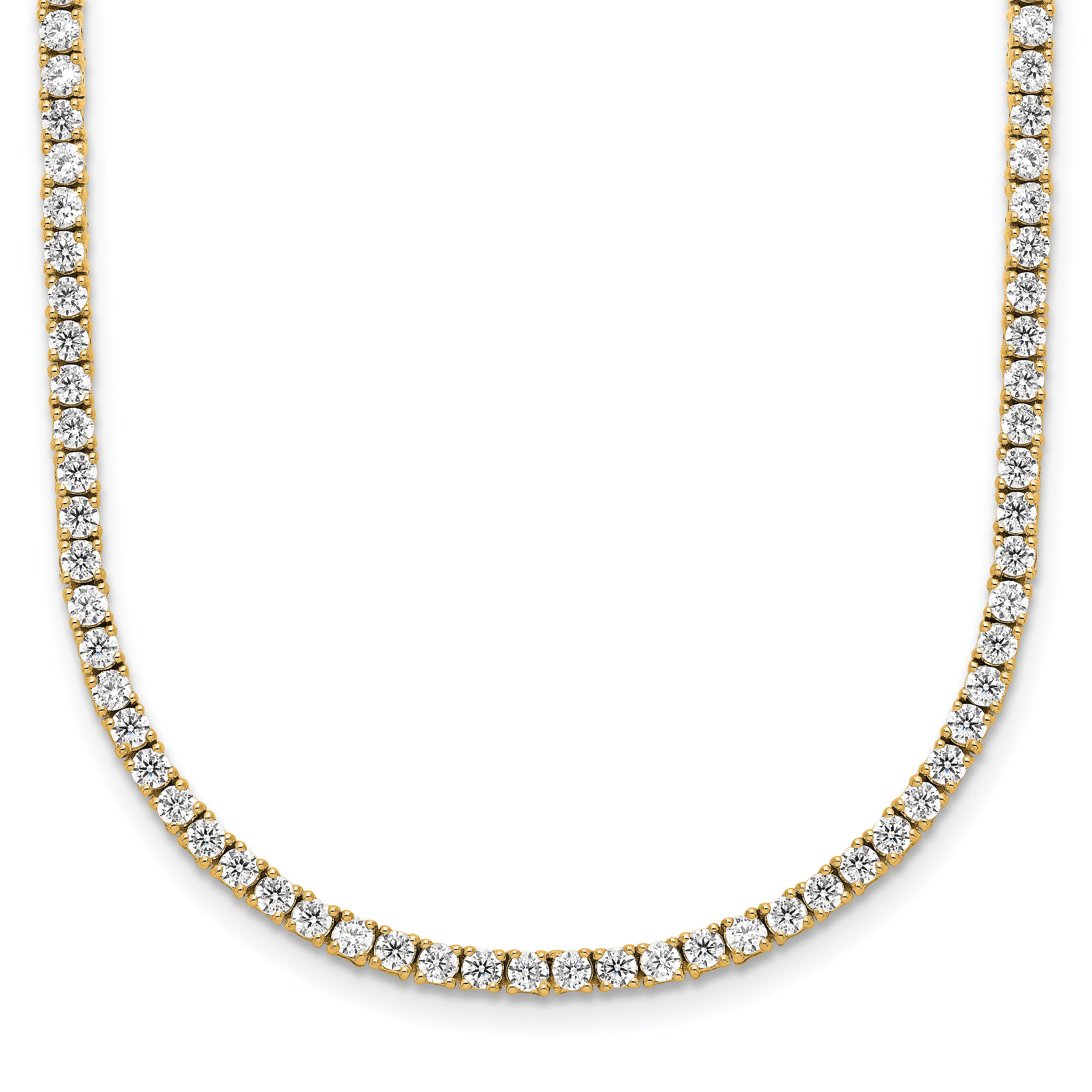 14k White Gold 5 carat Lab Grown Diamond VS/SI+ G+ Adjustable to 26 inch Tennis Bolo Necklace