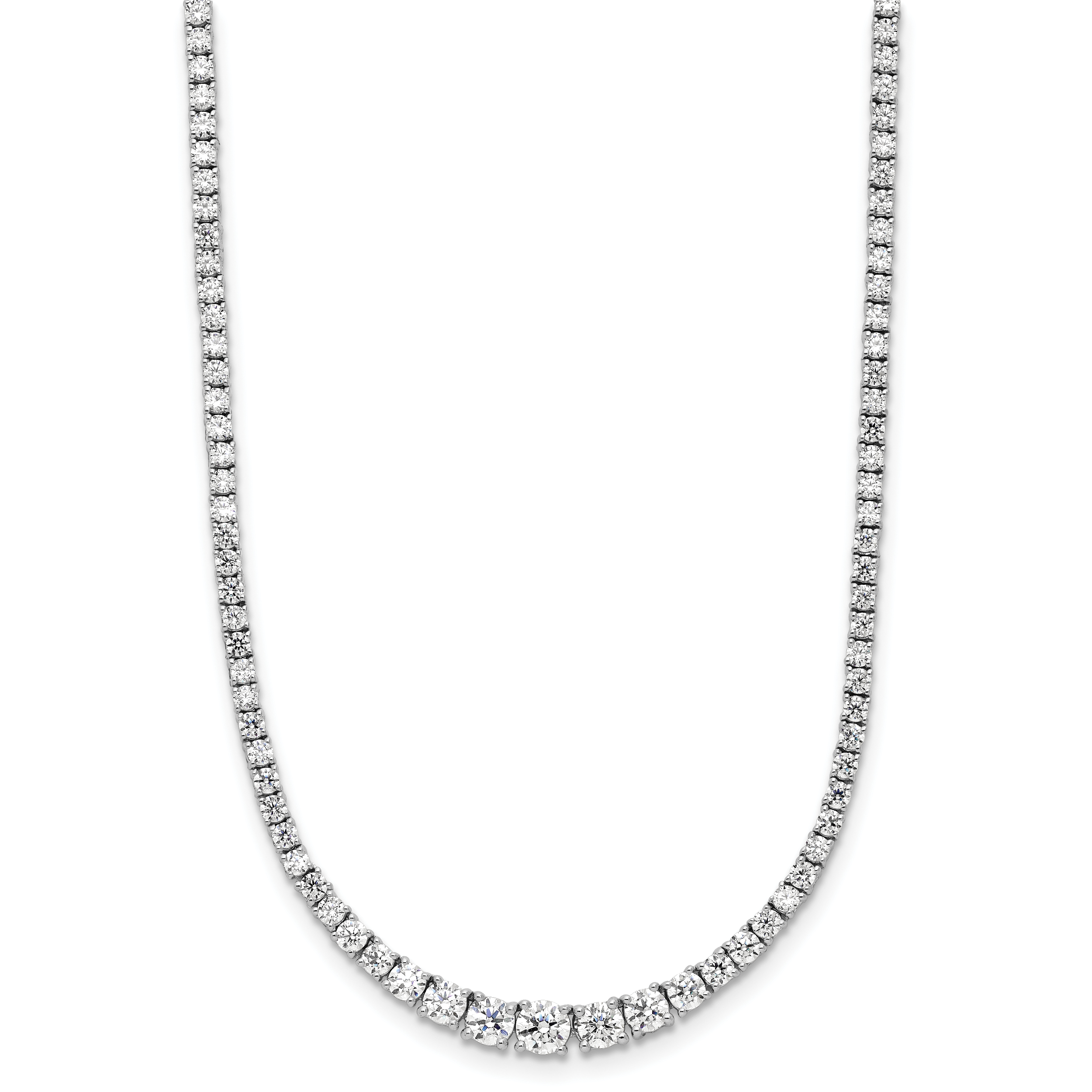 14k White Gold 5 carat Lab Grown Diamond VS/SI+ G+ Adjustable to 24 inch Tennis Bolo Necklace Secondary image