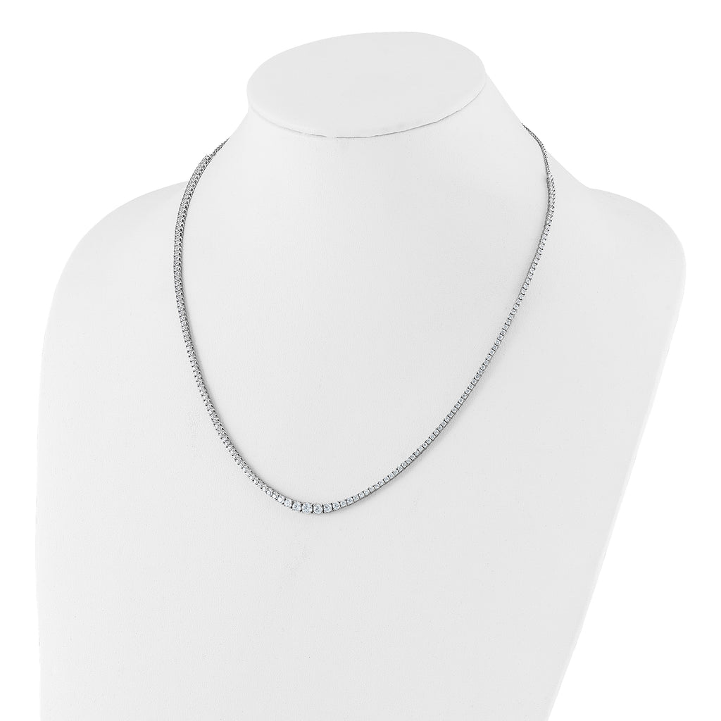 14k White Gold 5 carat Lab Grown Diamond VS/SI+ G+ Adjustable to 24 inch Tennis Bolo Necklace