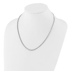 14k White Gold 5 carat Lab Grown Diamond VS/SI+ G+ Adjustable to 24 inch Tennis Bolo Necklace