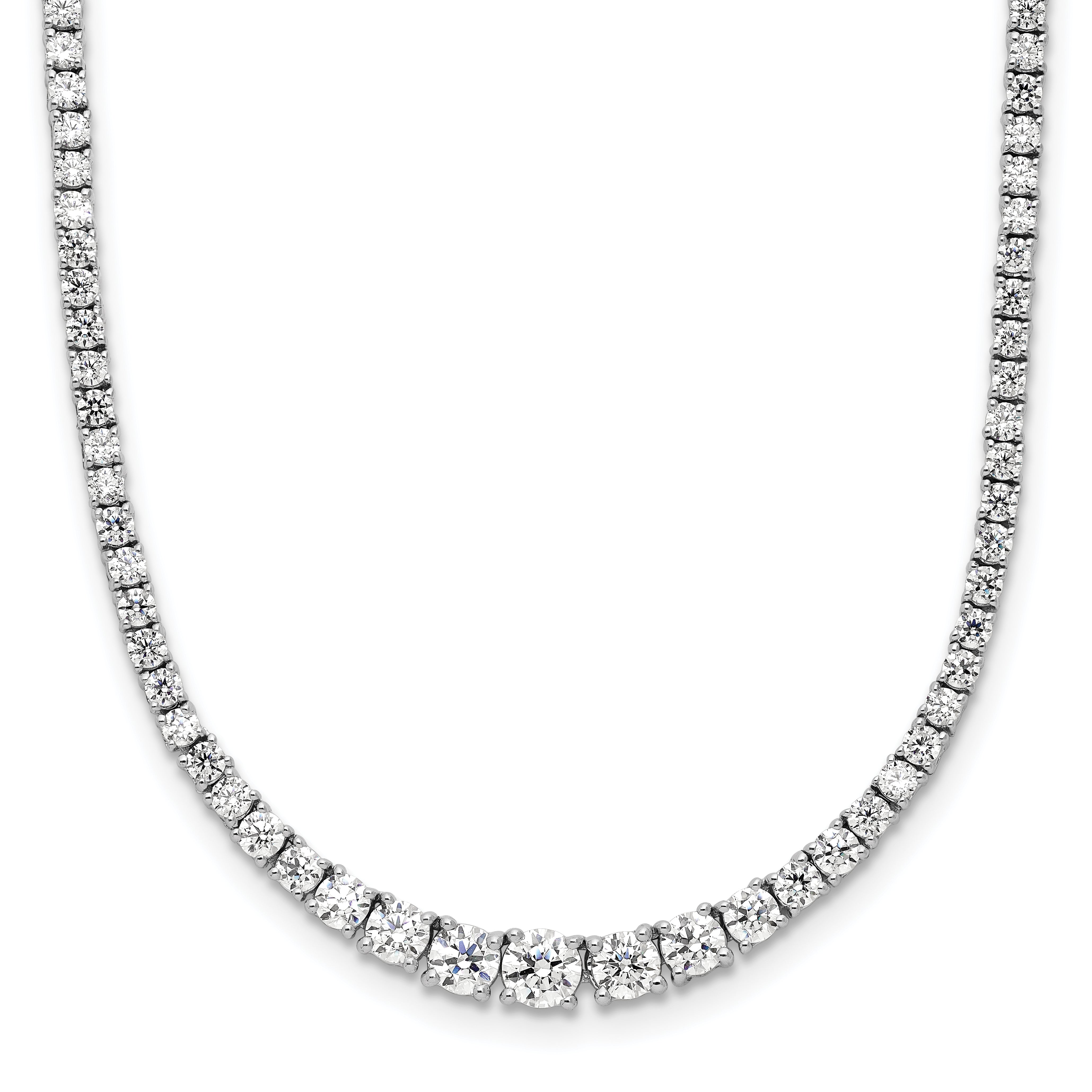 14k White Gold 5 carat Lab Grown Diamond VS/SI+ G+ Adjustable to 24 inch Tennis Bolo Necklace Main image