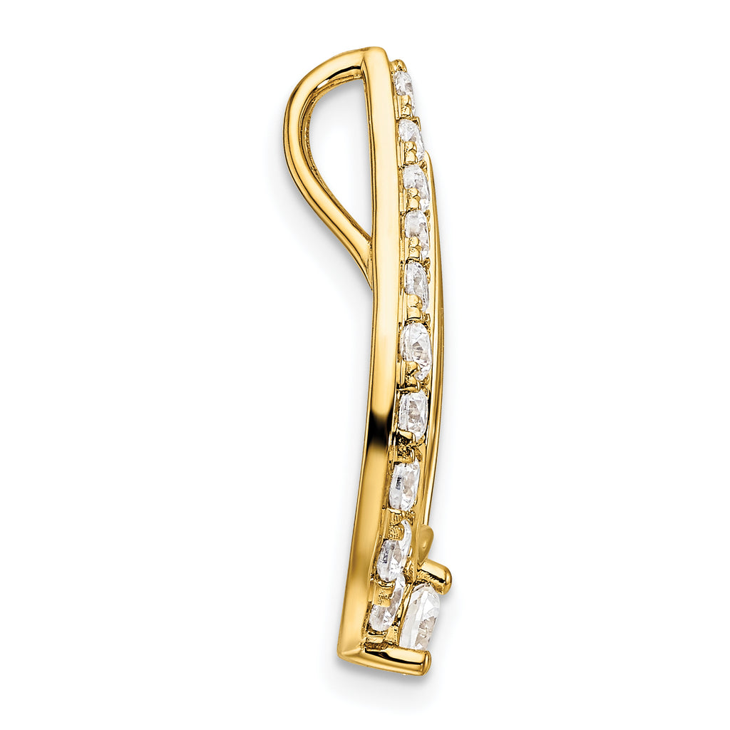 14k 1 carat Lab Grown Diamond VS/SI+ G+ Teardrop Chain Slide Pendant
