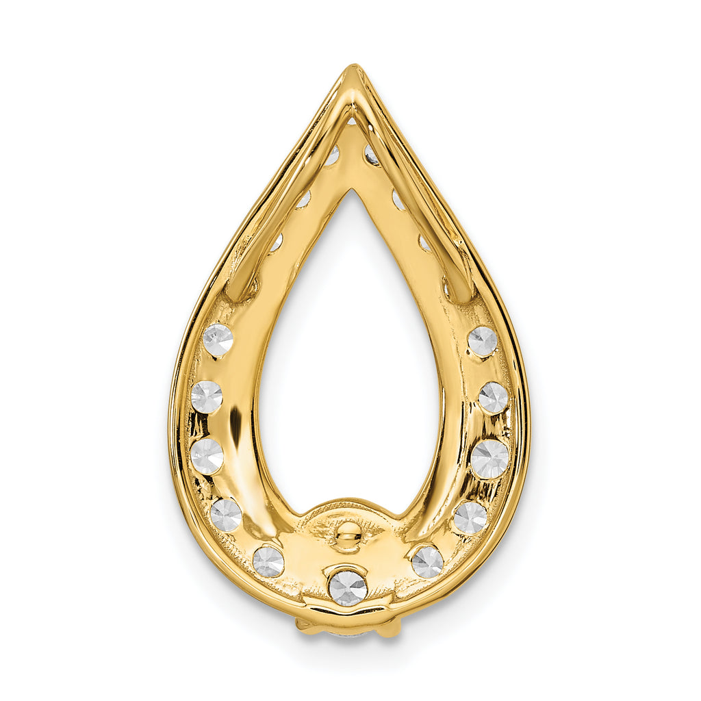 14k 1 carat Lab Grown Diamond VS/SI+ G+ Teardrop Chain Slide Pendant