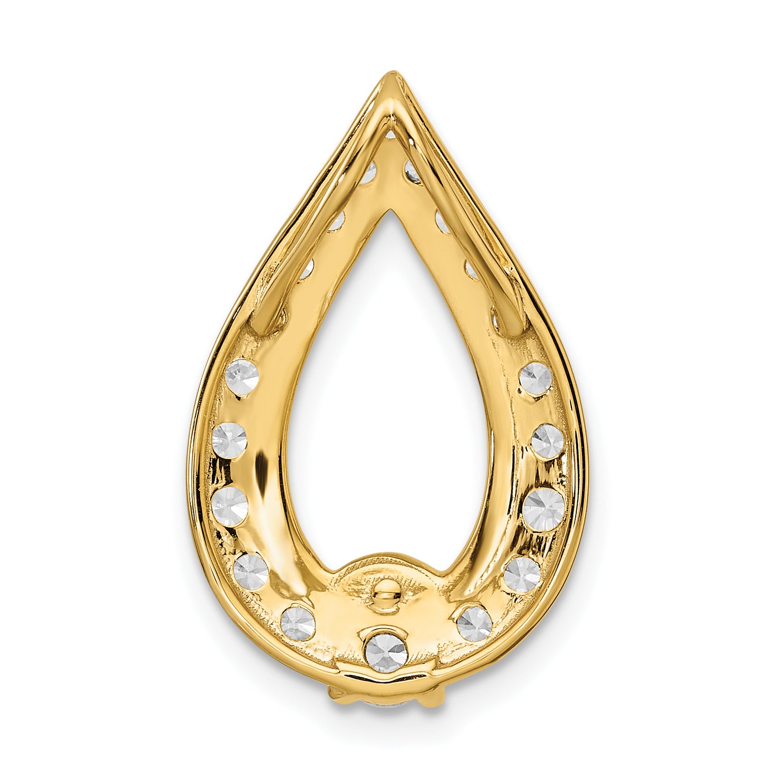 14k 1 carat Lab Grown Diamond VS/SI+ G+ Teardrop Chain Slide Pendant