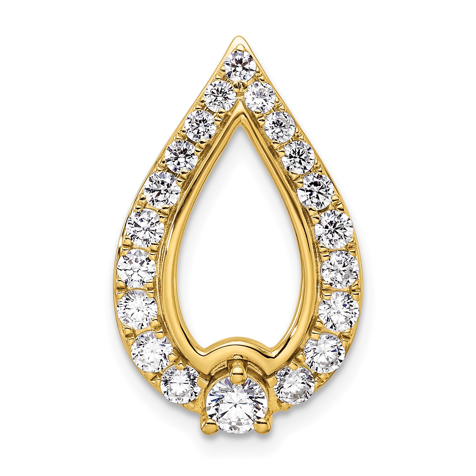14k 1 carat Lab Grown Diamond VS/SI+ G+ Teardrop Chain Slide Pendant Main image