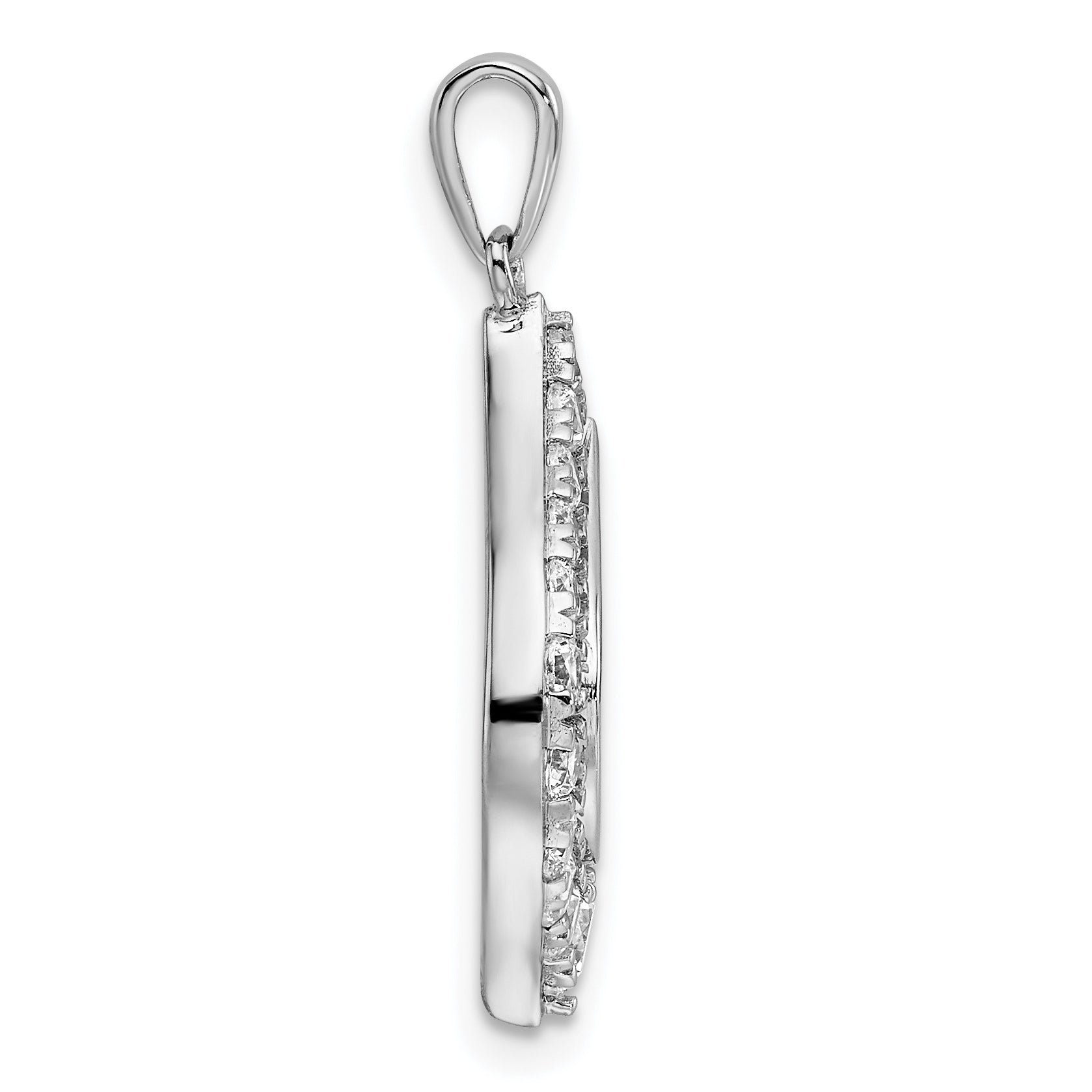 14k White Gold 1 carat Lab Grown Diamond VS/SI+ G+ Complete Fashion Teardrop Shape Pendant