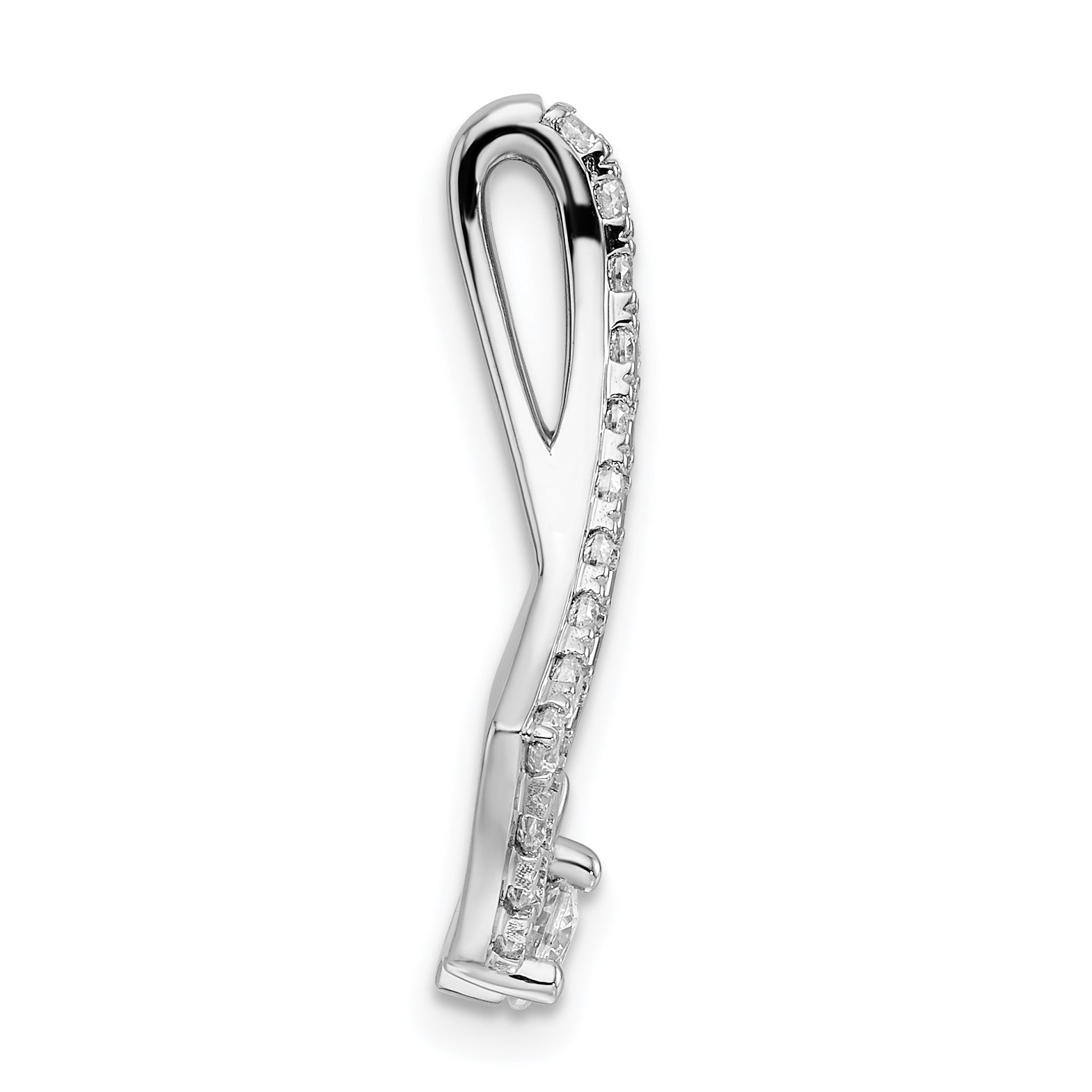 14k White Gold 1 carat Lab Grown Diamond VS/SI+ G+ Chain Slide Pendant Secondary image