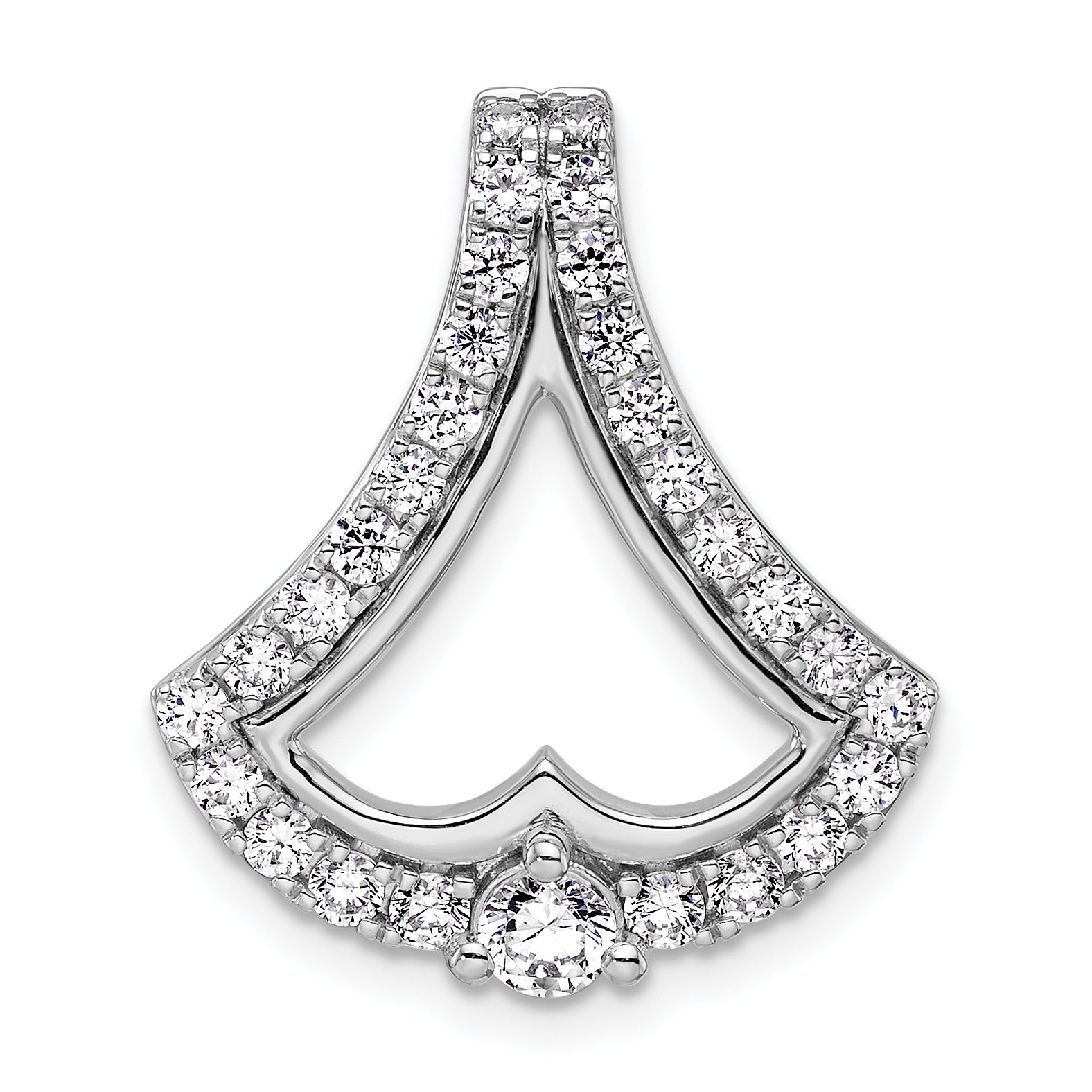 14k White Gold 1 carat Lab Grown Diamond VS/SI+ G+ Chain Slide Pendant Main image