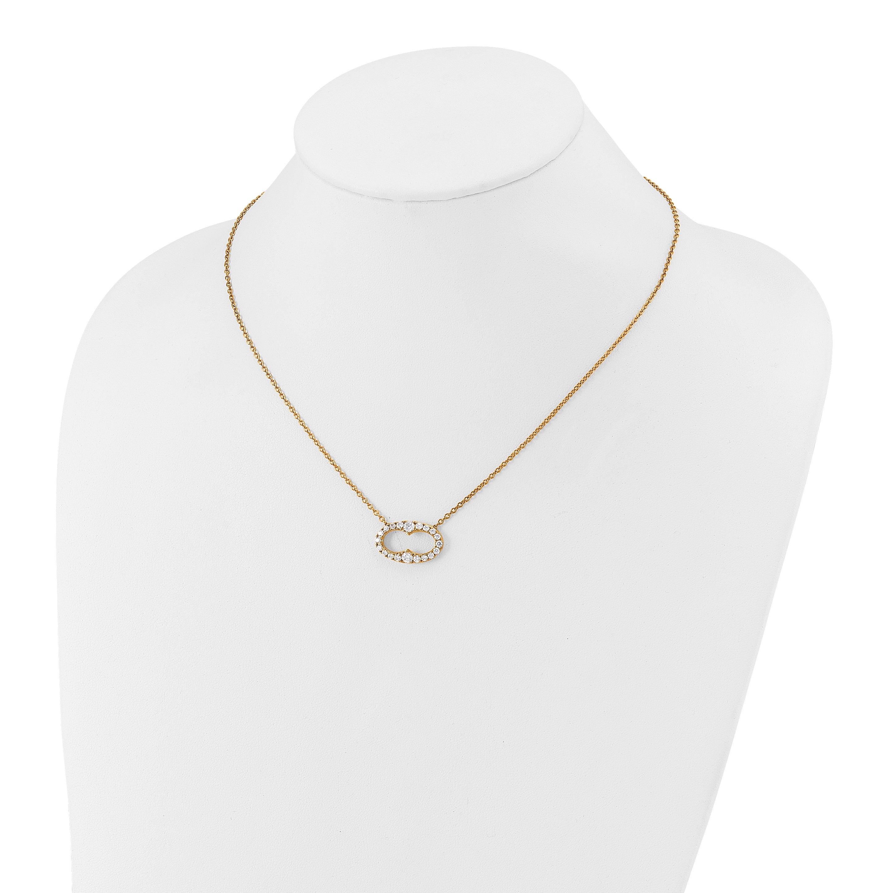 14k 1 carat Lab Grown Diamond VS/SI+ G+ 18 inch Fancy Oval Necklace