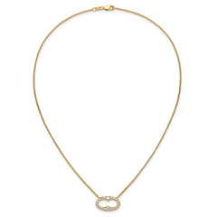 14k 1 carat Lab Grown Diamond VS/SI+ G+ 18 inch Fancy Oval Necklace