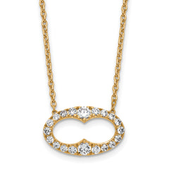 14k 1 carat Lab Grown Diamond VS/SI+ G+ 18 inch Fancy Oval Necklace