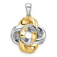 14k Two Tone 1/5 carat Lab Grown Diamond VS/SI+ G+ Love Knot Pendant