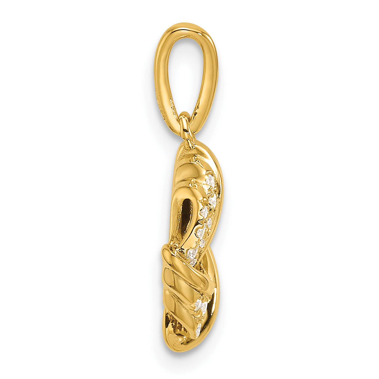 14k 1/5 carat Lab Grown Diamond VS/SI+ G+ Complete Love Knot Pendant Secondary image