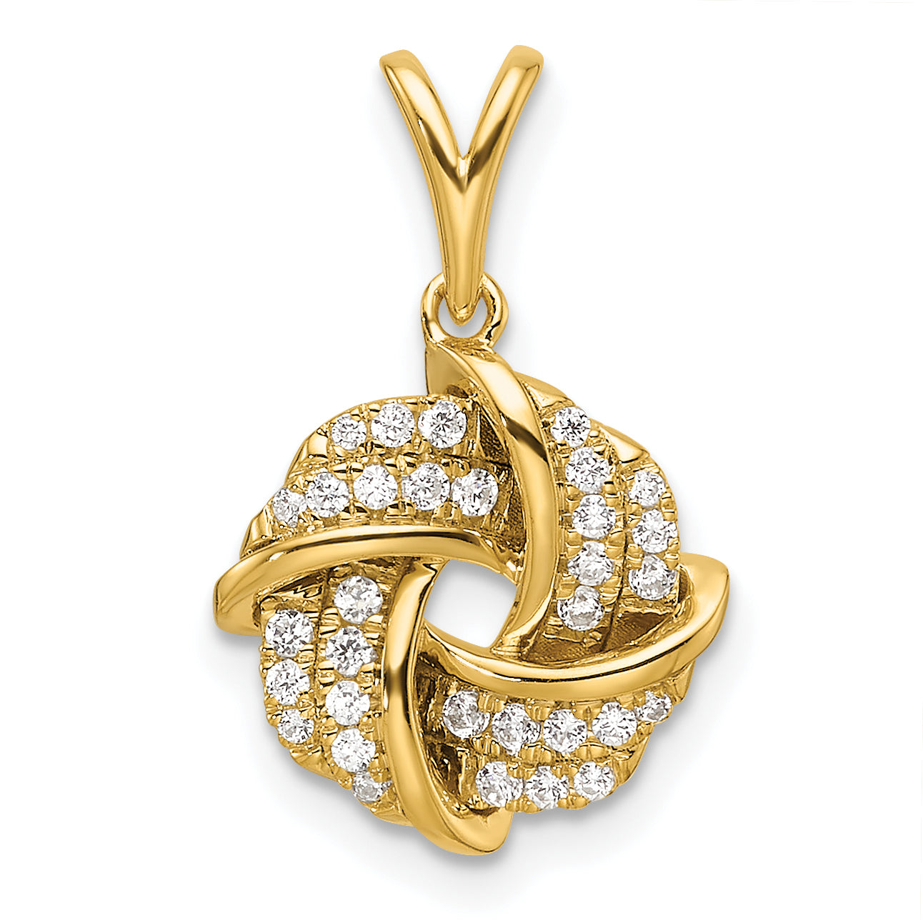 14k 1/5 carat Lab Grown Diamond VS/SI+ G+ Complete Love Knot Pendant Main image