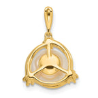 14k 1/8 carat Lab Grown Diamond VS/SI+ G+ and 8.00 mm Round Freshwater Cultured Pearl Pendant