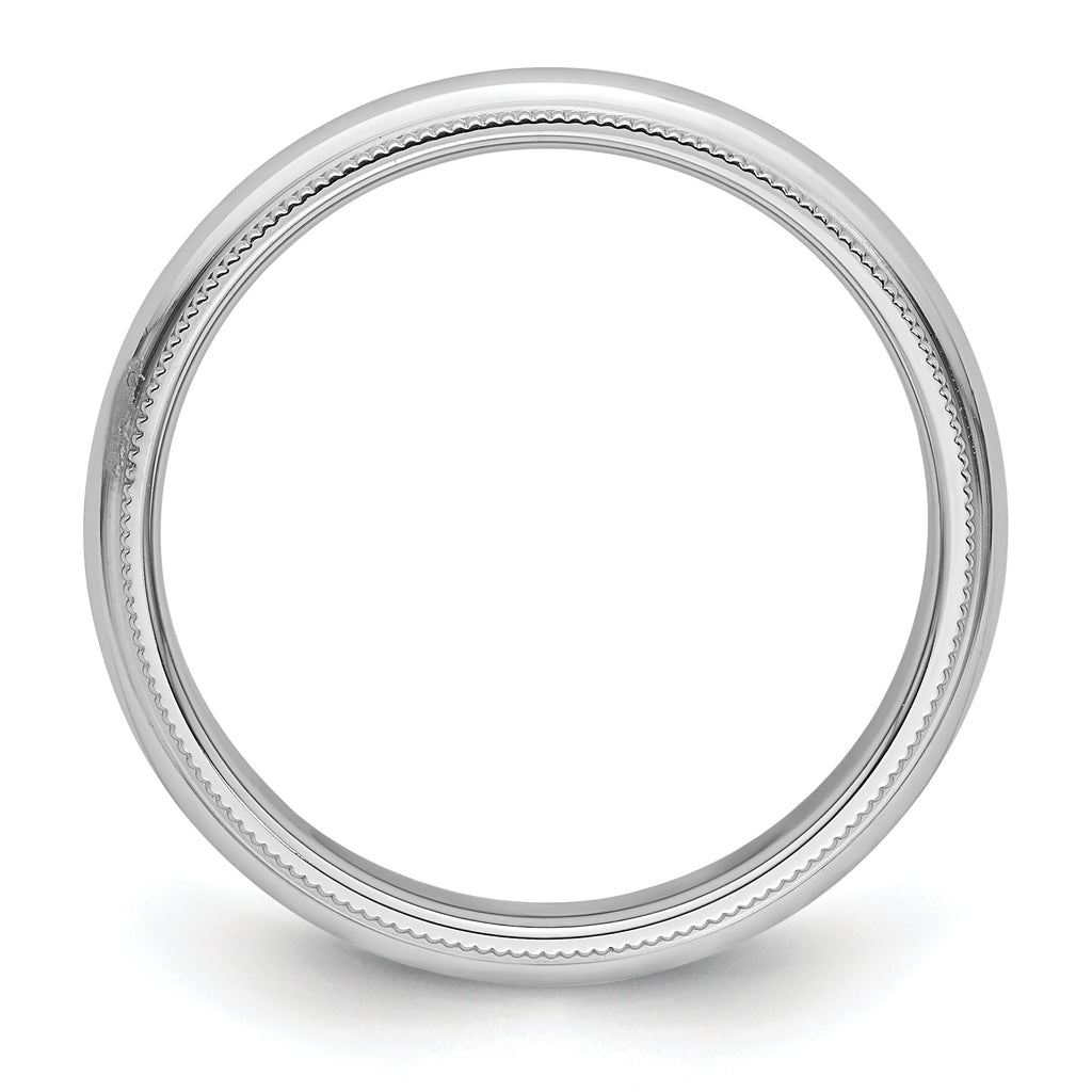 Platinum 4mm Polished Milgrain Comfort-Fit Wedding Band