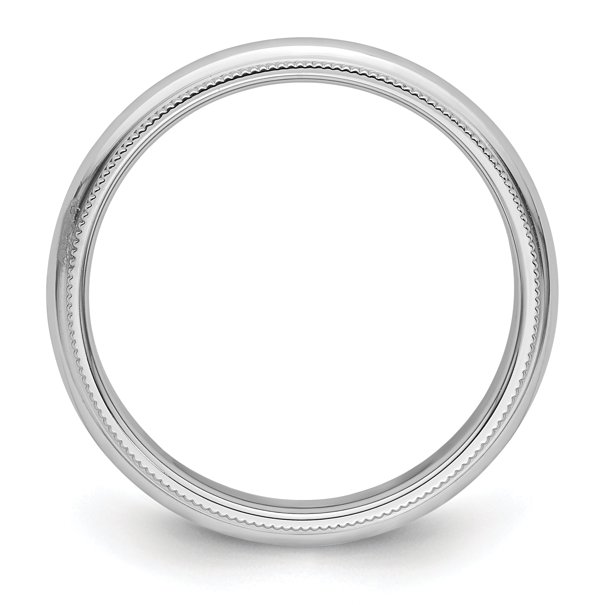Platinum 4mm Polished Milgrain Comfort-Fit Wedding Band