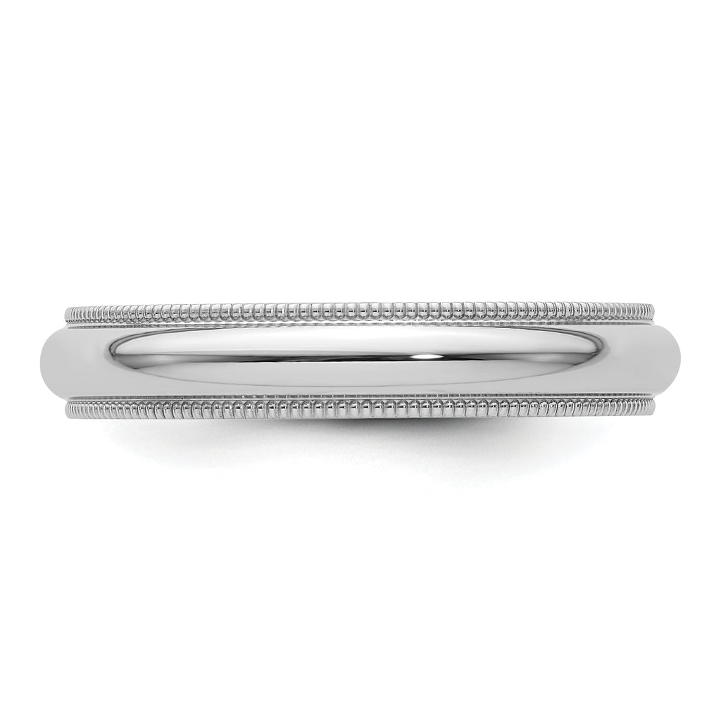 Platinum 4mm Polished Milgrain Comfort-Fit Wedding Band