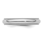 Platinum 4mm Polished Milgrain Comfort-Fit Wedding Band